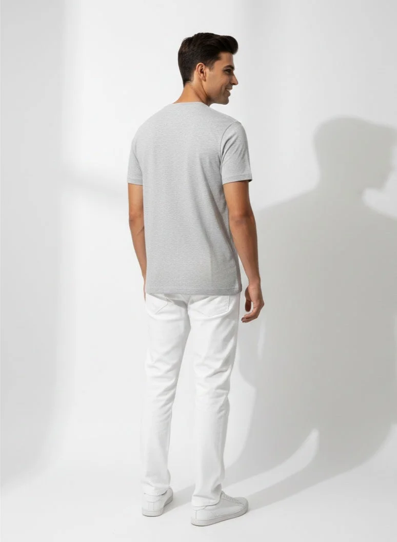 لعب البولو تيشيرت رجالي مطبوع - رمادي